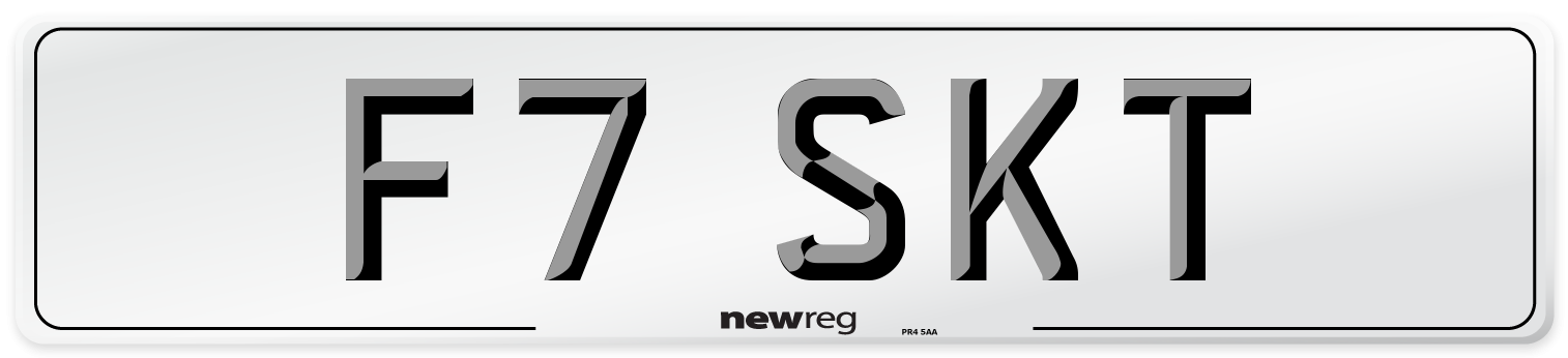 F7 SKT Number Plate from New Reg